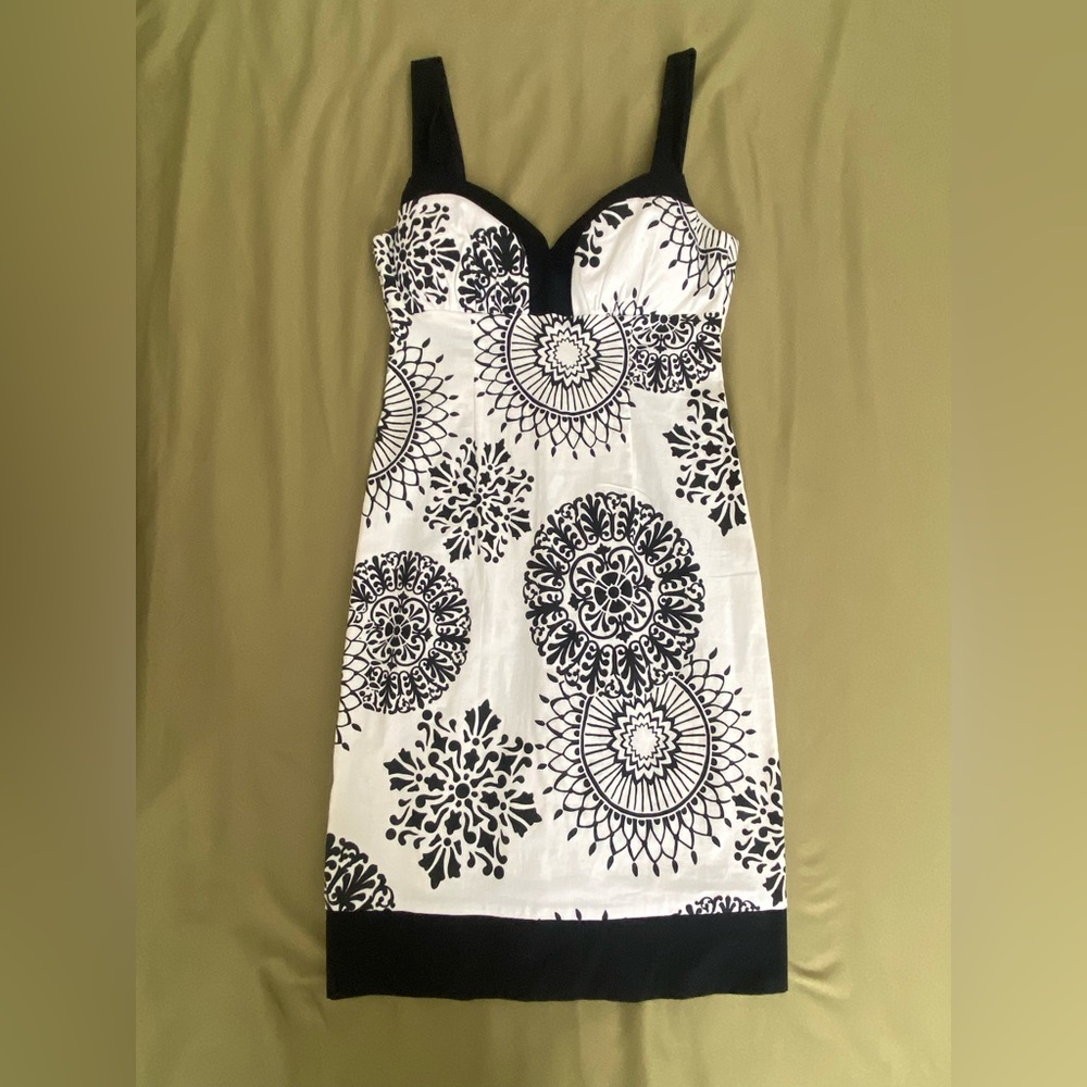 B Darlin Monochrome Floral Dress
